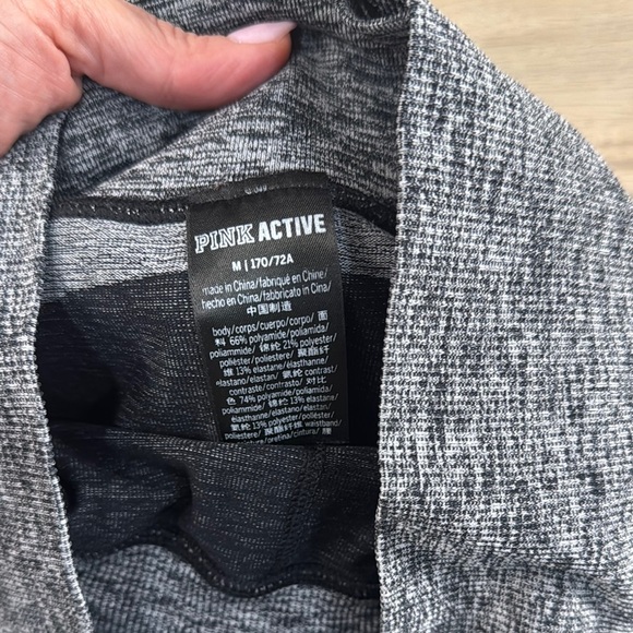 Victoria Secret Pink Women’s Compression Black and Gray Leggings - Picture 5 of 13